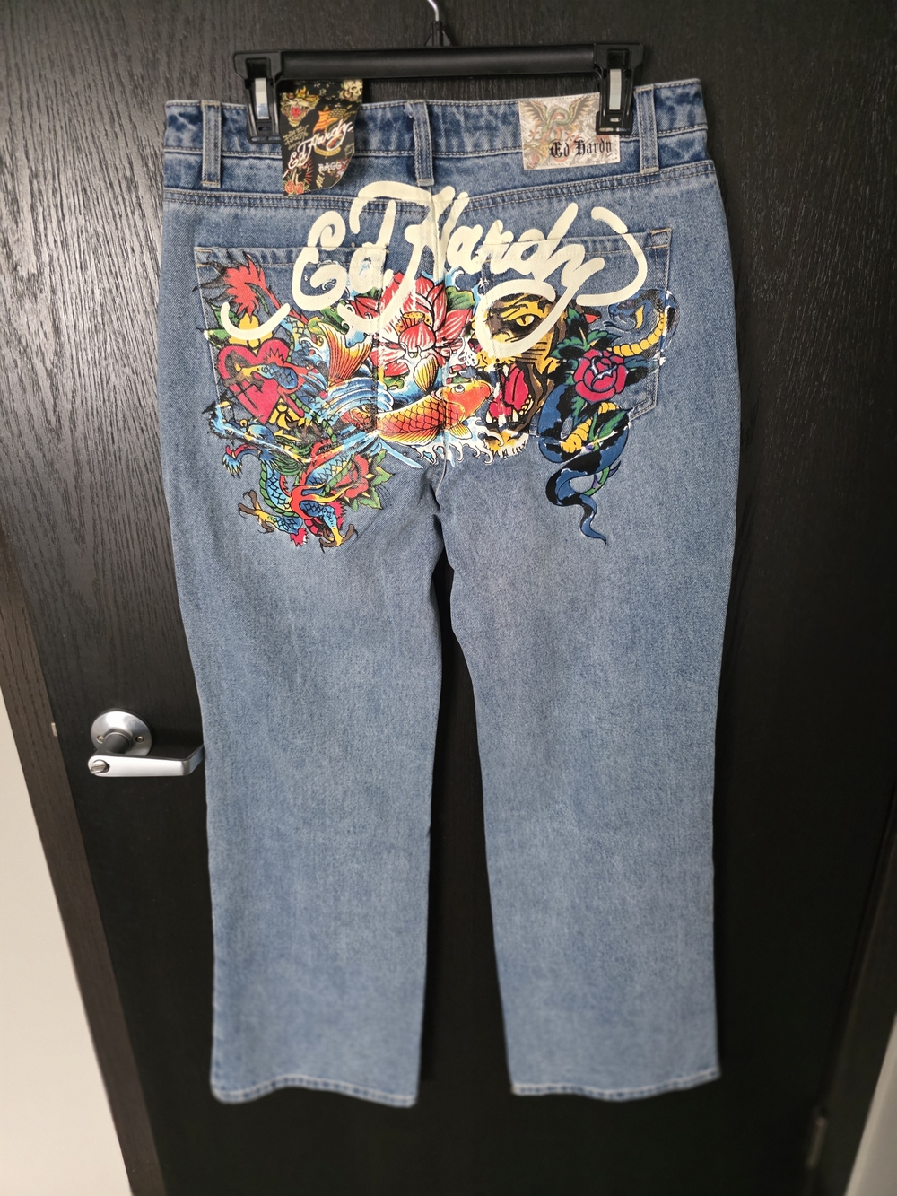 Ed Hardy Women's Light Blue Embroidered Back Pocket Jeans